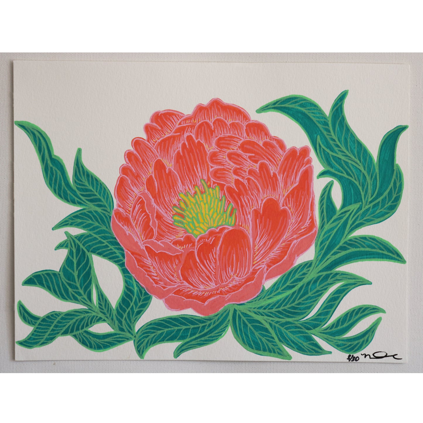 Print of Little Delight #8: Coral Peony