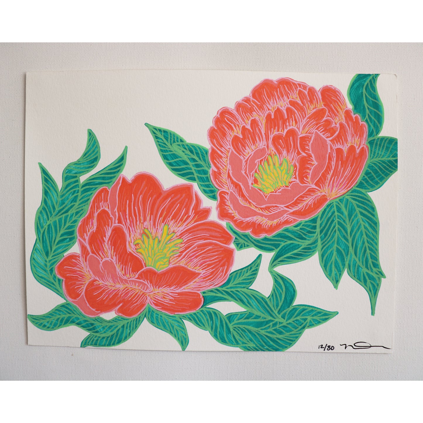 Print of Little Delight #12: Coral Peonies