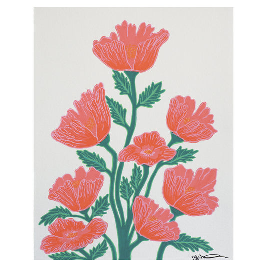 Print of Little Delight #7: Coral Poppies